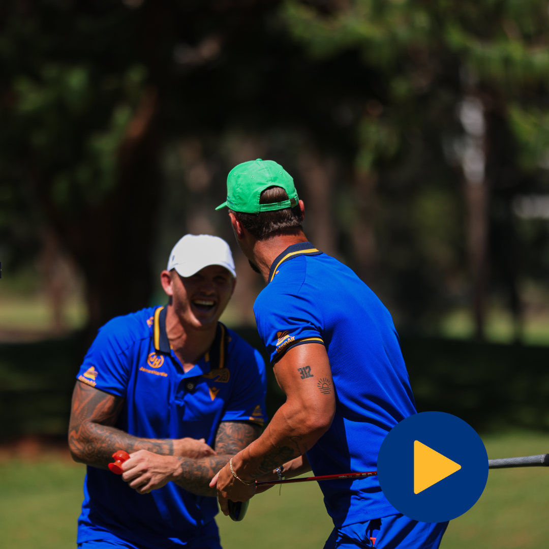 J'maine Hopgood pranks the boys with an airhorn at Golf Day